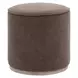 Vale Brown Performance Fabric Upholstered Round Accent Ottoman
