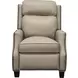 Van Buren Shoreham Cream Leather Push Thru The Arms Recliner with Nailhead Trim