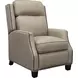 Van Buren Shoreham Cream Leather Push Thru The Arms Recliner with Nailhead Trim