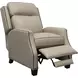 Van Buren Shoreham Cream Leather Push Thru The Arms Recliner with Nailhead Trim
