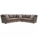 Keirnan Brown Leather 3 Piece Modular Sectional with Pillows