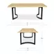 Bent Natural and Black 78" Rectangular Dining Table