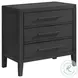 Armes Black 3 Drawer Nightstand