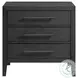 Armes Black 3 Drawer Nightstand