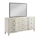 Harmony Eggshell and Black 9 Drawer Emelie Dresser with Rectangular Schafer Mirror