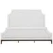 Oakridge Medley Piano Brown Upholstered King Panel Bed with Nailhead Trim