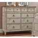 Southbury Parchment and Fossil 8 Drawer Bureau with Mirror