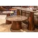 Caldera Dark Oak and Lava Marble Top 48" Round Dining Table