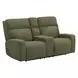 Traxton Jasper Moss 79" Zero Gravity Triple Power Reclining Loveseat with Tilt Console and USB Charging