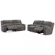 Branton Cabot Stone 90" Manual Reclining Sofa with USB Charging
