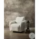 Bonnie White Faux Fur Swivel Chair with Power Footrest