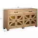 Coventry Honey Maple 4 Glass Door Buffet with LED