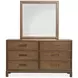 Ridgefield Russet 6 Drawer Dresser with Square Mirror