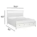 Springhouse Whisper White and Gray California King Upholstered Storage Panel Bed