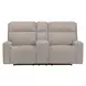 Traxton Jasper Taupe 79" Zero Gravity Triple Power Reclining Loveseat with Tilt Console and USB Charging