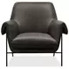 Ambroise Gray Leather Upholstered Club Chair
