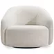 Devon White Upholstered Swivel Accent Chair