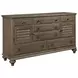 Homestead Pine Heather 7 Drawer Ellesmere Dresser with Rectangular Mirror