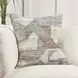 Performance Savanna Gray and Beige Square Accent Pillow Set of 2
