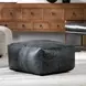 Poufs Leather Dexter Onyx Leather Square Accent Pouf
