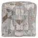 Performance Savanna Beige and Gray Square Outdoor Pouf