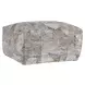 Performance Savanna Beige and Gray Square Outdoor Pouf