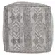 Performance Caravan Gray and Cream Square Outdoor Pouf