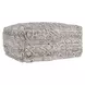 Performance Tundra Gray and Beige Square Outdoor Pouf