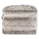 Performance Fallon Gray and Beige Square Outdoor Pouf