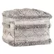 Performance Fallon Gray and Beige Square Outdoor Pouf