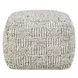 Shades Performance Vico Ivory and Gray Square Outdoor Pouf