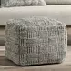 Shades Performance Vico Gray Square Outdoor Pouf