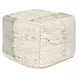 Poufs Ritsa Cream and Brown Square Accent Pouf