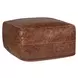 Poufs Leather Kona Brown Leather Square Accent Pouf