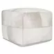 Poufs Hide Canada Ivory Leather Square Accent Pouf