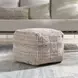 Shades Performance Vico Caramel and Beige Square Outdoor Pouf
