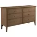 Pinecrest Bark 6 Drawer Glenwood Dresser with Rectangular Mirror