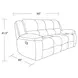 Branton Cabot Stone 90" Manual Reclining Sofa with USB Charging