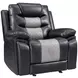 Nikko Black and Gray Glider Recliner