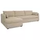 Burrow Sand Performance Fabric 2 Piece Modular Sleeper Sectional with Pillows