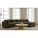 Cates Dark Green Upholstered Square Ottoman