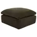Cates Dark Green Upholstered Square Ottoman