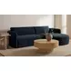 Emmy Dark Blue 2 Piece Modular RAF Chaise Sectional