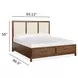Ridgefield Russet and Cream Queen Upholstered Storage Panel Bed