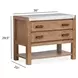 Plum Creek Sierra Brown and White 2 Drawer Marble Top Open Nightstand with USB Charging