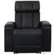 Phoenix Autumn Black Leather Zero Gravity Power Recliner with LED and USB Charging