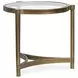 Cassidy Aged Brass and Volakas Classic Round Glass Top End Table