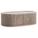 Trellis Brown and Beige Oval Outdoor Cocktail Table