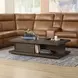 Athens Chocolate Brown Rectangular Coffee Table with Casters