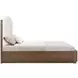 Athens Ivory and Chocolate Performance Fabric King Upholstered Panel Bed
